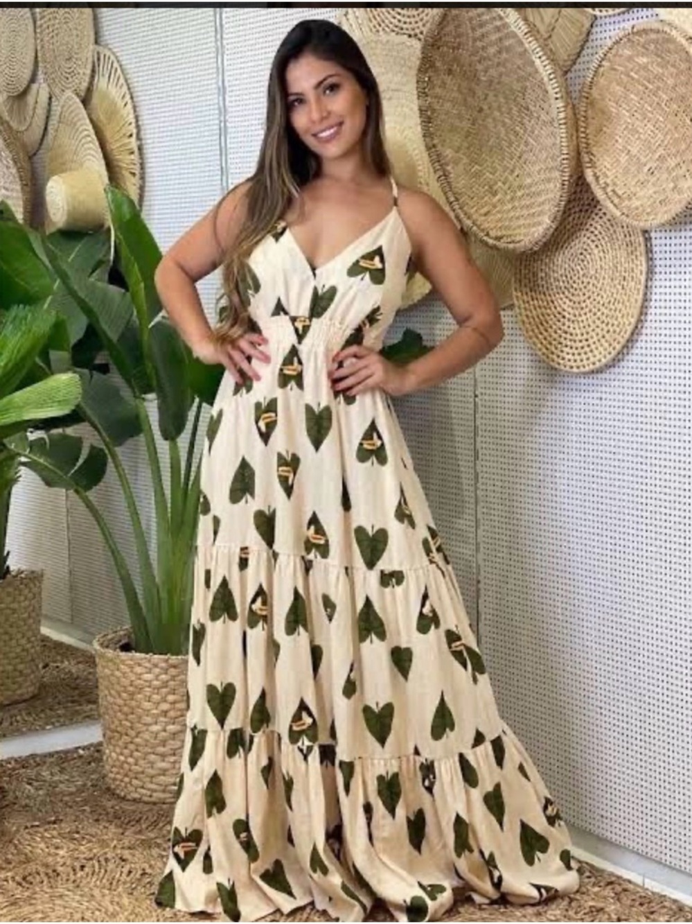Farm Rio Tucano Toucan Bird Linen Blend Maxi Dress Cream Green Open back Small - Picture 2 of 14